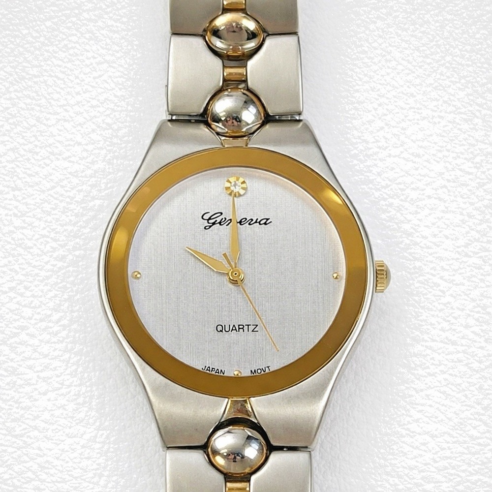 Geneva‎ Quartz Unisex Watch Two-Tone Stainless Steel Japan Movt Not Tested